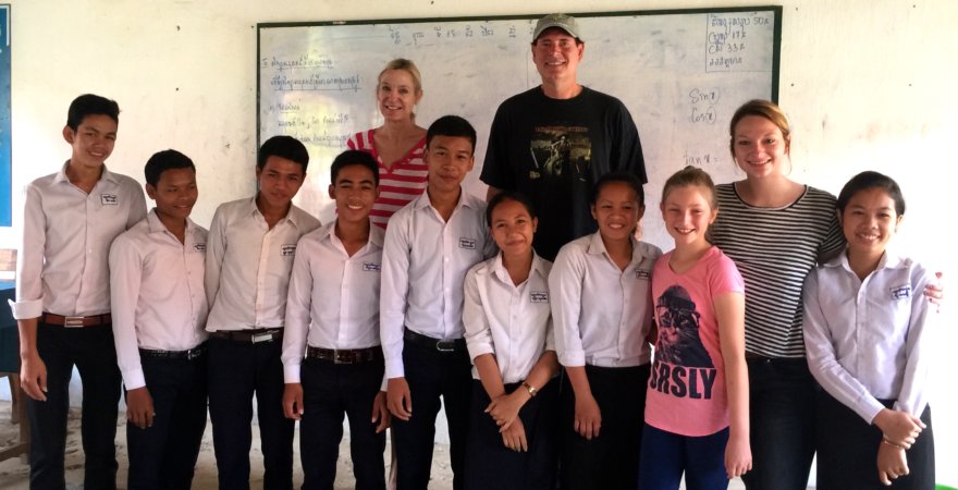 "Dr. C's family with Cambodian teaching staff"