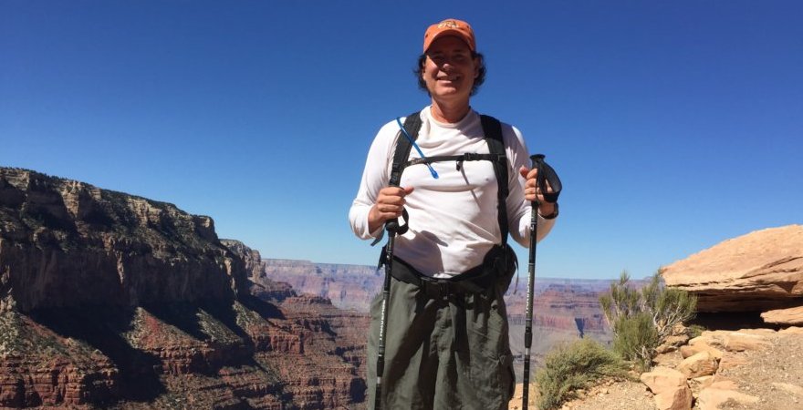 "Dr. Connell hiking the Grand Canyon"